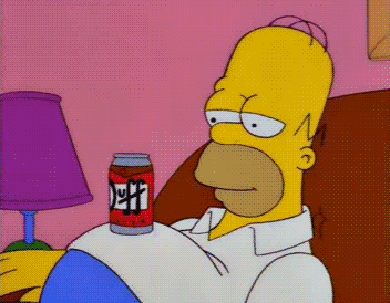 Simpsons - Homer Drinking and Crushing Beer with Stomach